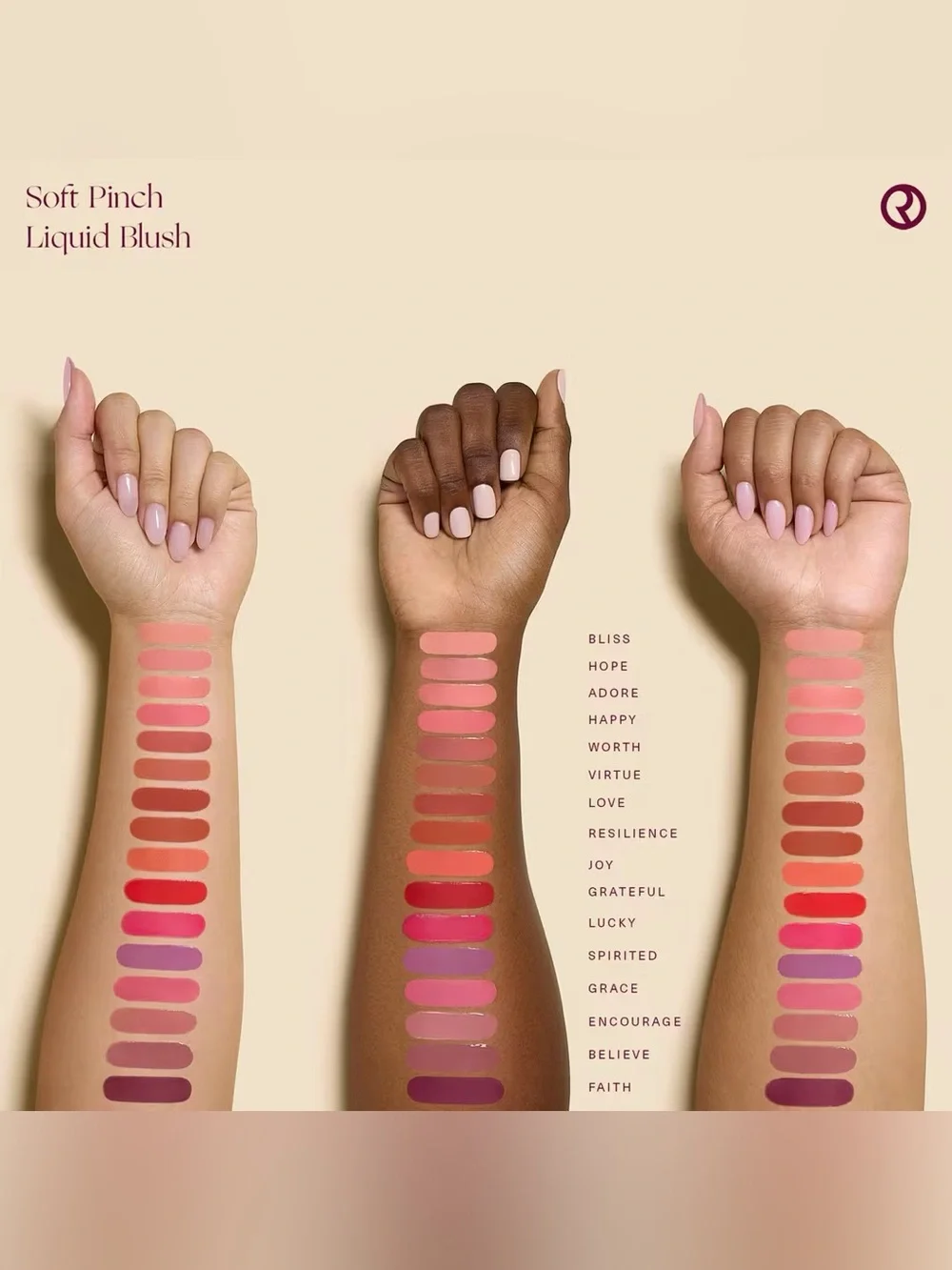 Rare Beauty Faith Soft Pinch Liquid Blush- matte deep berry, pigmented, vegan